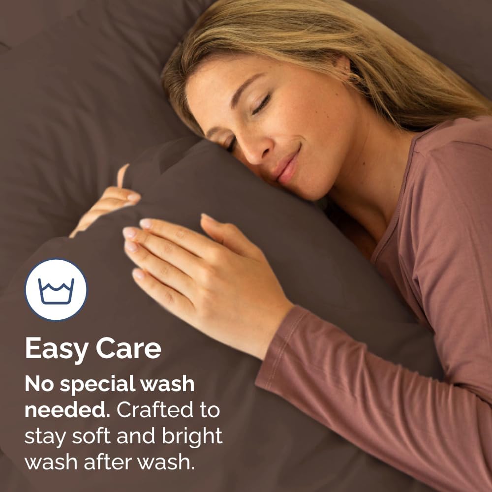 King Standard Pillow Cases Set of 2 - Ultra-Soft Hotel Quality Pillowcase Covers - Comfy, Cozy & Fade Free - Wrinkle Resistant - Machine Washable Pillow Protectors - 2 Piece Set - King Standard Brown