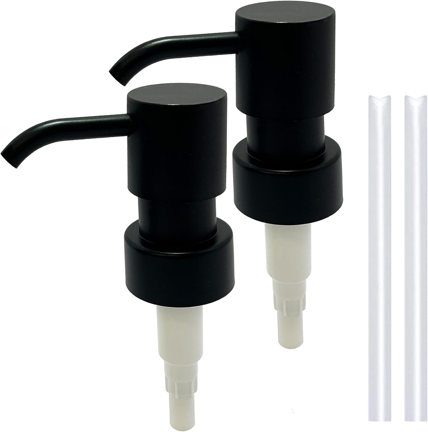 Soap Pump Replacement, Hand Soap Dispensers Pump for Bathroom, Replacement for Round 1.1in (28 mm) Neck Bottles,Rust Proof&Leak Proof for Soap Lotion Bottle Upcycling (Matte Black, 2 Pack)