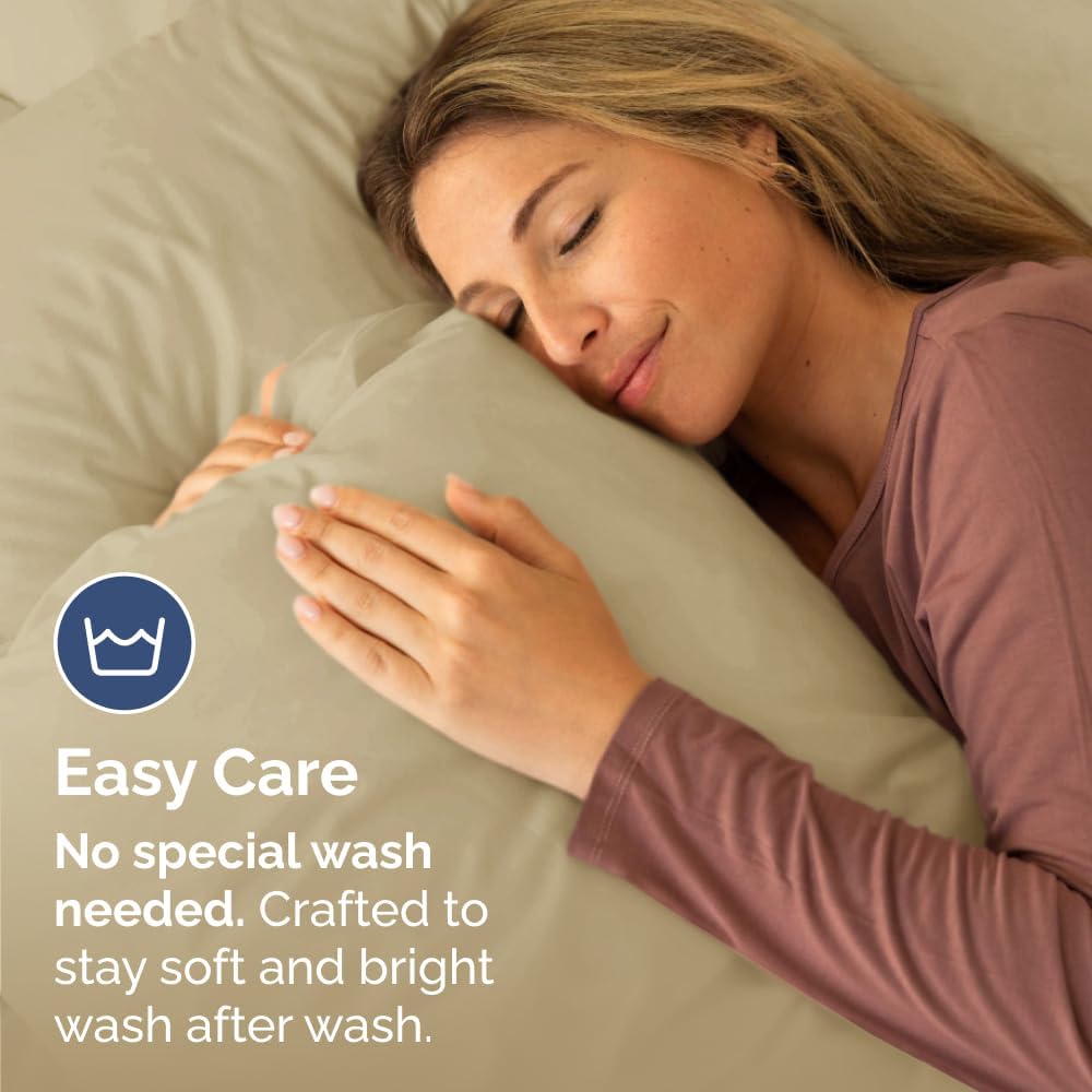 Queen Pillow Cases Set of 2 - Ultra Soft Hotel Quality Pillowcase Covers - Comfy, Cozy & Wrinkle Free - Shrinkage, Stain and Fade Resistant - Machine Washable Pillow Protectors - 2 Piece Set - Beige