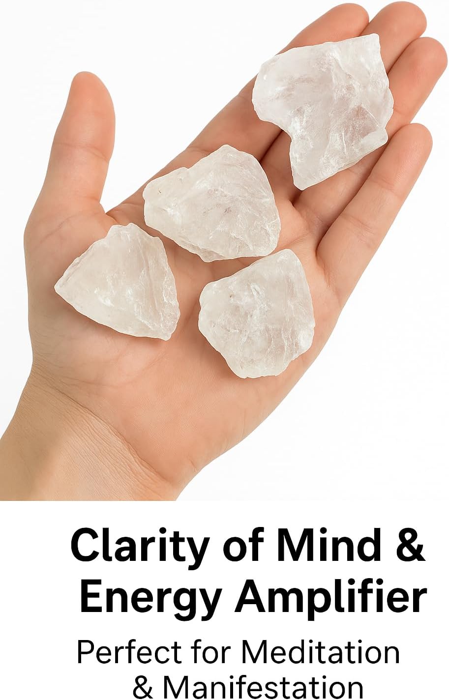 Large 1.25-2.0” Natural Crystal Quartz Healing Stones – Raw Gemstone for Love, Meditation, Chakra Balancing, Reiki, Crystal Grid, Energy Work, Tumbling, Wire Wrapping & Spiritual Home Décor