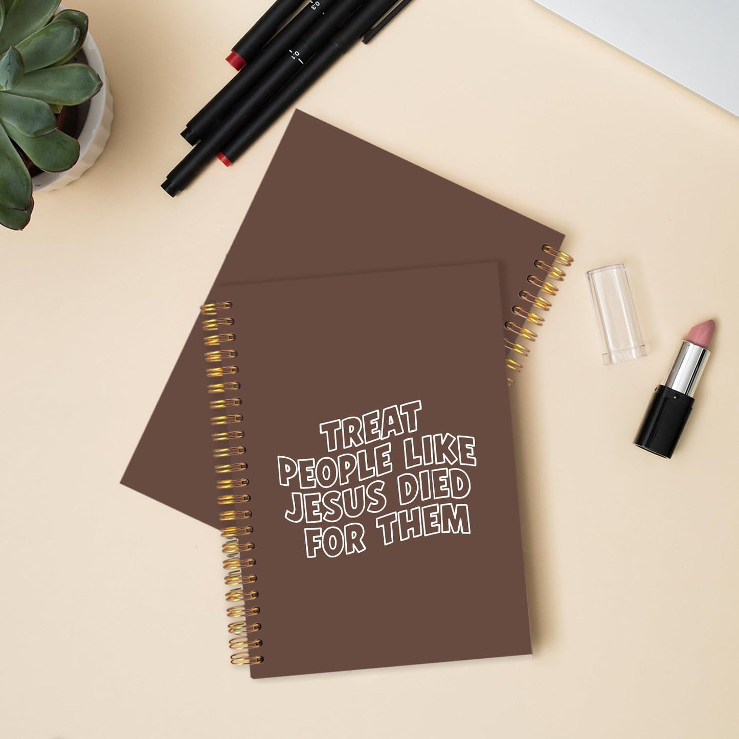 Christian Spiral Journal Notebook 5.5x8.3in, Bible Scripture Journal for Woman, Christian Gifts for Women, Treat People Like Jesus Religious Notebooks for Note Taking, Hardcover Notebook