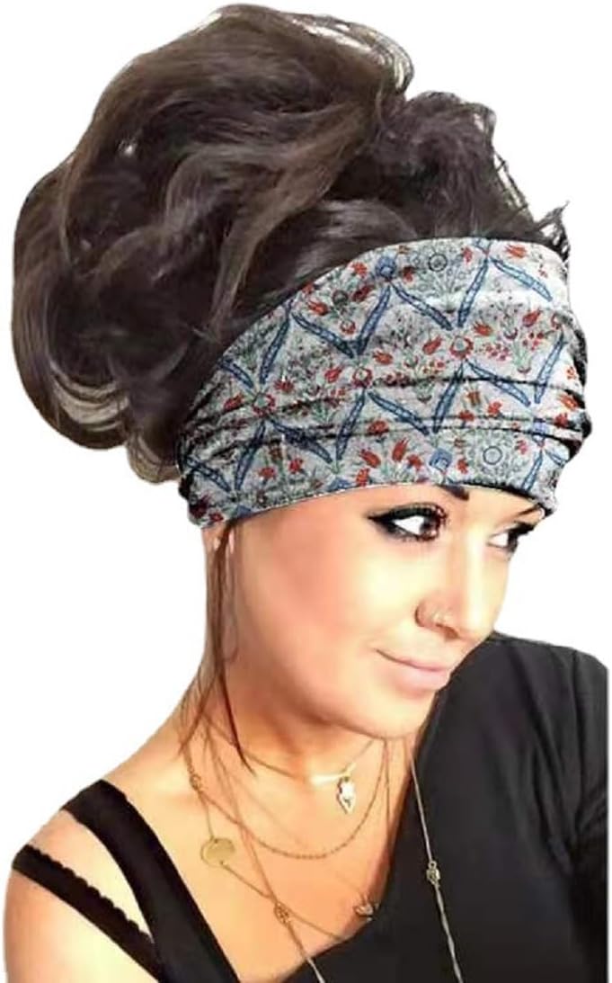 K-Elewon 3 Pack Women Wide Elastic Head Wrap Headband Sports yoga Hair Band