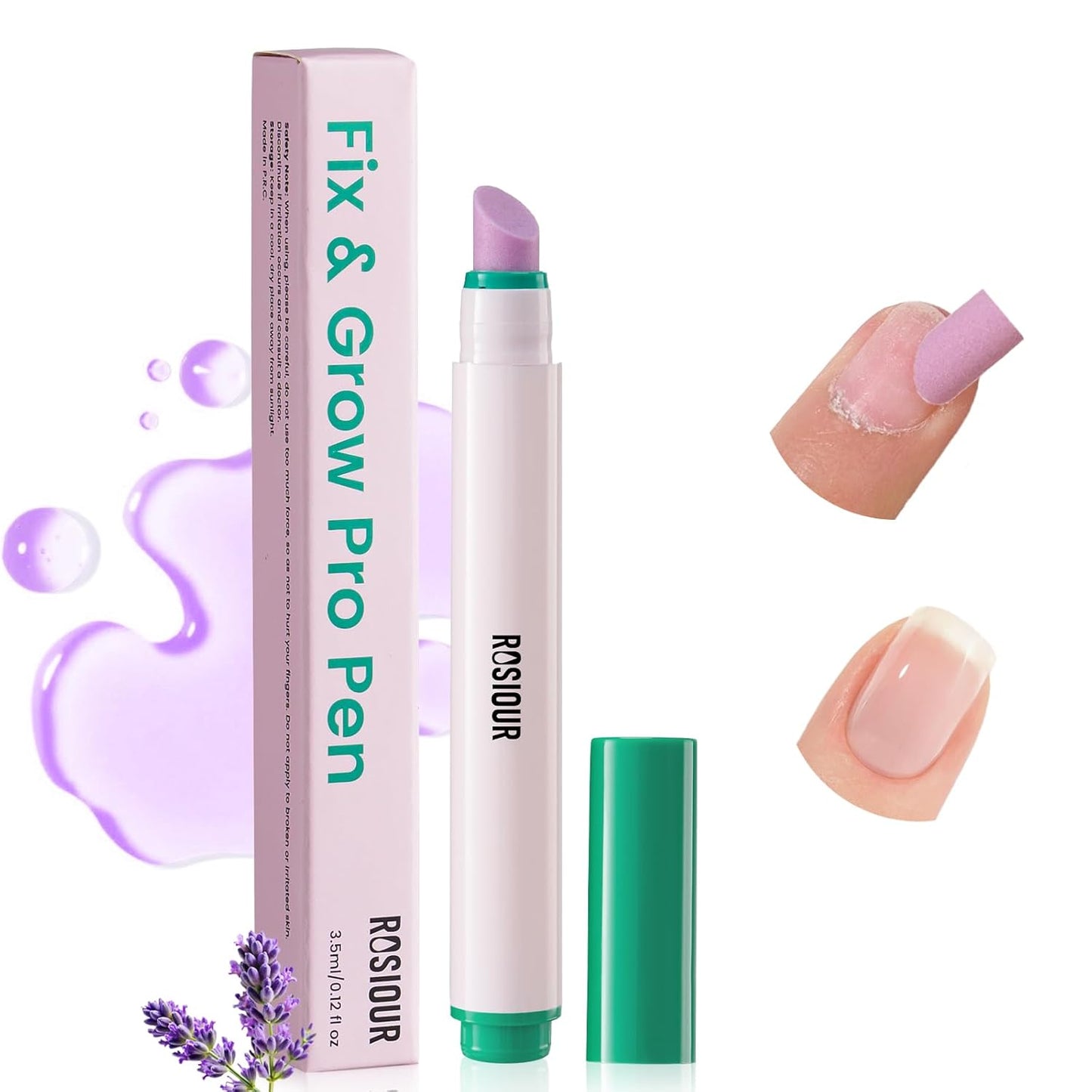 Ceramic Cuticle Oil Pusher Pen: 3-in-1 Nail Cuticle Buffer Pens for Hangnails, Dry & Damaged Nails, Moisturize Strengthen Brighten Nails Care