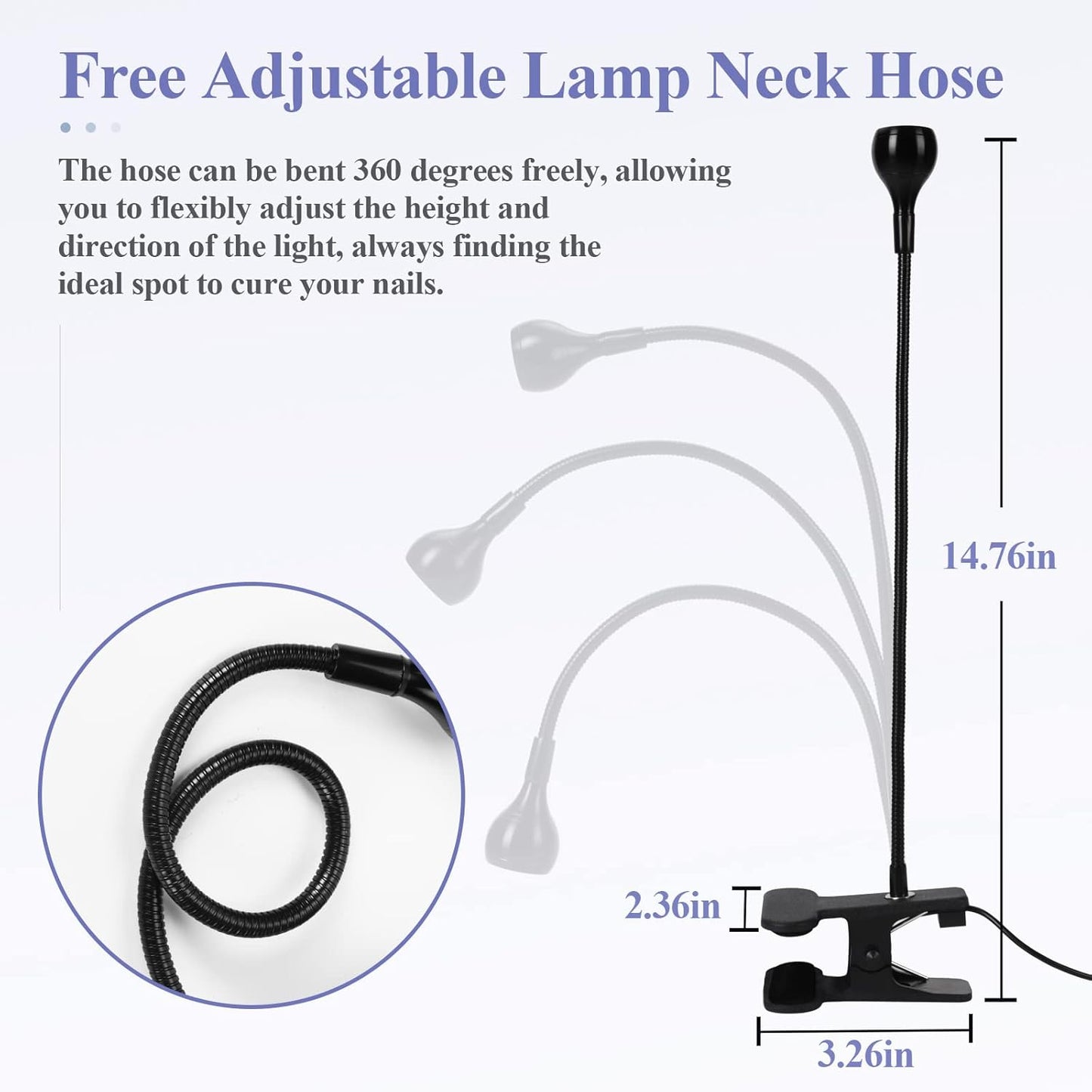 SAVILAND U V LED Nail Lamp – Mini Led Nail Lamp Gel Lamp for Nails with Securing Clip Rotatable Led Light for Nails for Curing Gel Polish U V Nail Gels Manicure Home DIY, Black