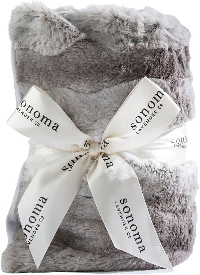 Sonoma Lavender Spa Heat Wrap for Neck, Shoulders and Lower Back, Microwaveable Lavender Aromatherapy Heating Pad, Removable and Washable Covers, Stress and Pain Relief (9" x 26", Platinum Angora)