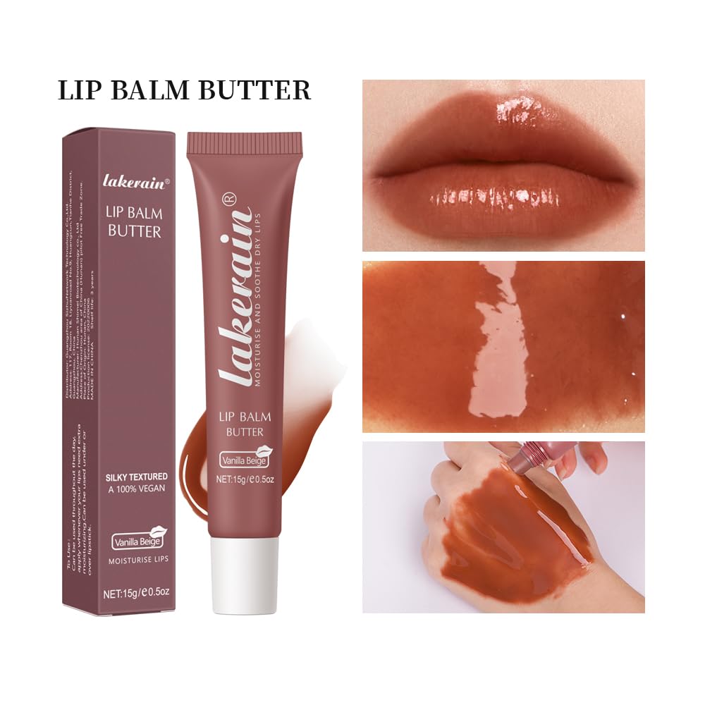 Summer Special Lip Butter Balm - Ultra-Hydrating, Nourishing Lip Care with Natural Ingredients, Shea Butter & Olive Oil, Soothes & Softens Dry Lips (#2 Vanilla Beige, 1)