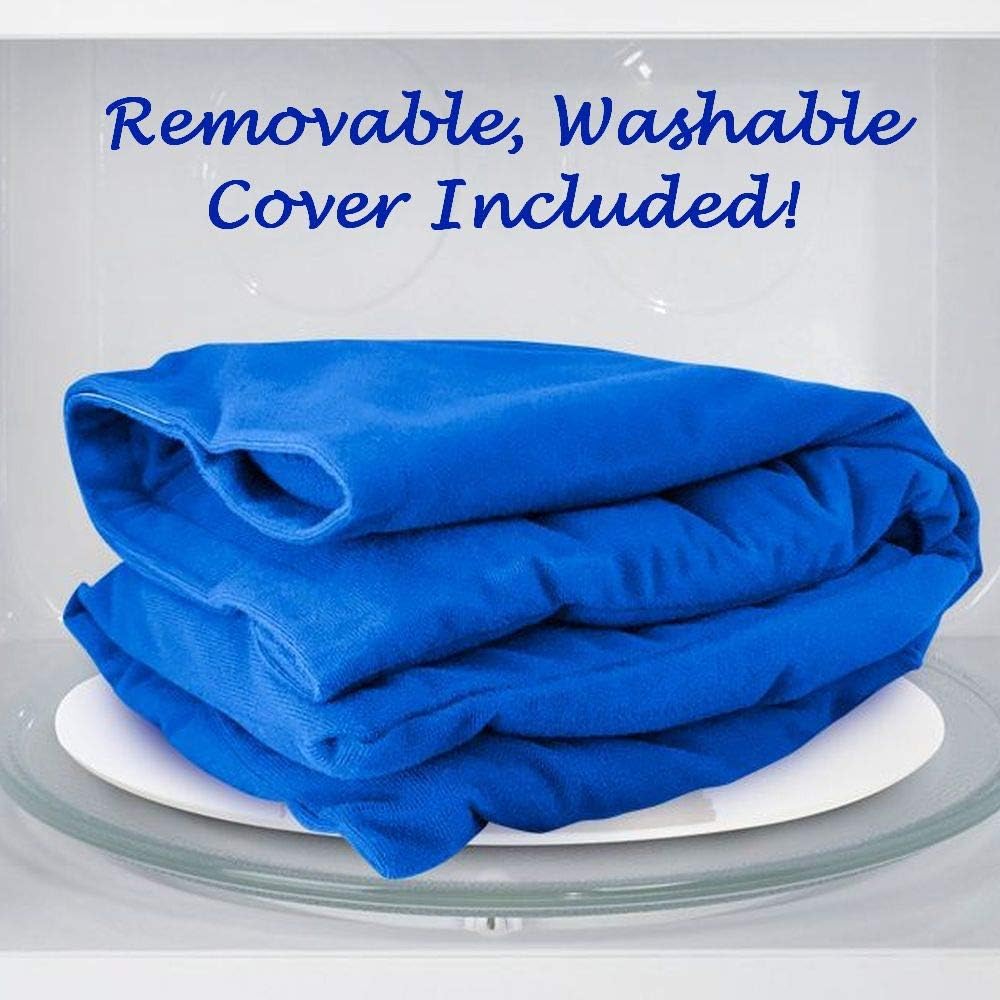 Weighted Heating Pad Microwavable Natural Moist Heat Therapy Pad with Washable Cover for Pain Relief in Back, Neck, Shoulders, Legs, Cramps, Set of 2 Pieces, 11x13” Each