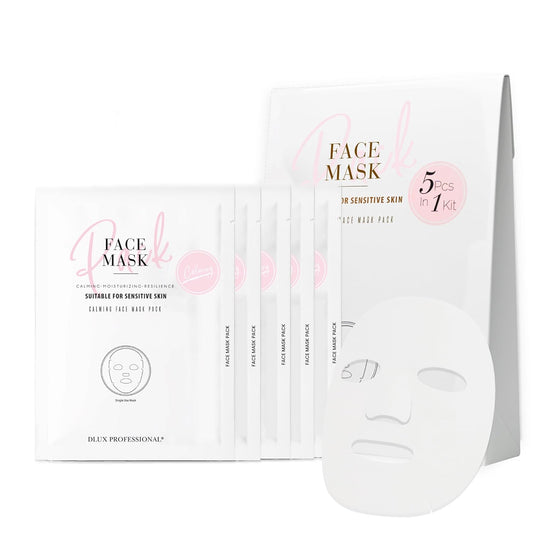DLUX PROFESSIONAL Calming Face Mask Pack - 10 Pcs Calm Irritated Skin, Treats Dry and Dull Skin, Natural Radiance, Antioxidant Effects, Revitalize, Repair Mask, Anti-Aging