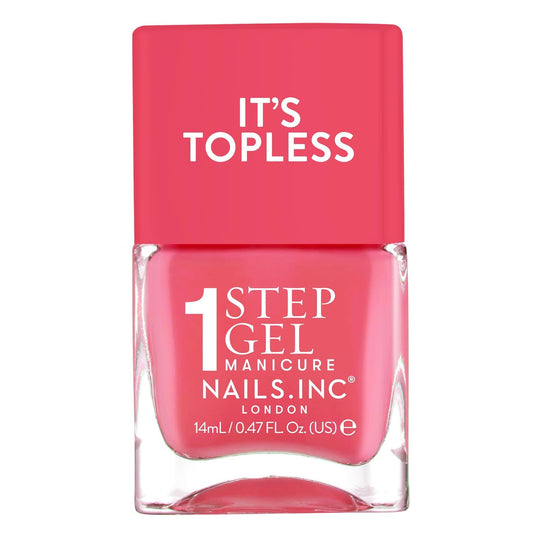 Nails Inc It's Topless Gel-Like Nail Polish, 4-in-1 Base Coat, Treatment, Color & Top Coat, Long Lasting, Strong, Chip Free Nails, Glossy Salon Quality Manicure, Air Dry Nail Polish, Sofia, 0.47 Fl Oz