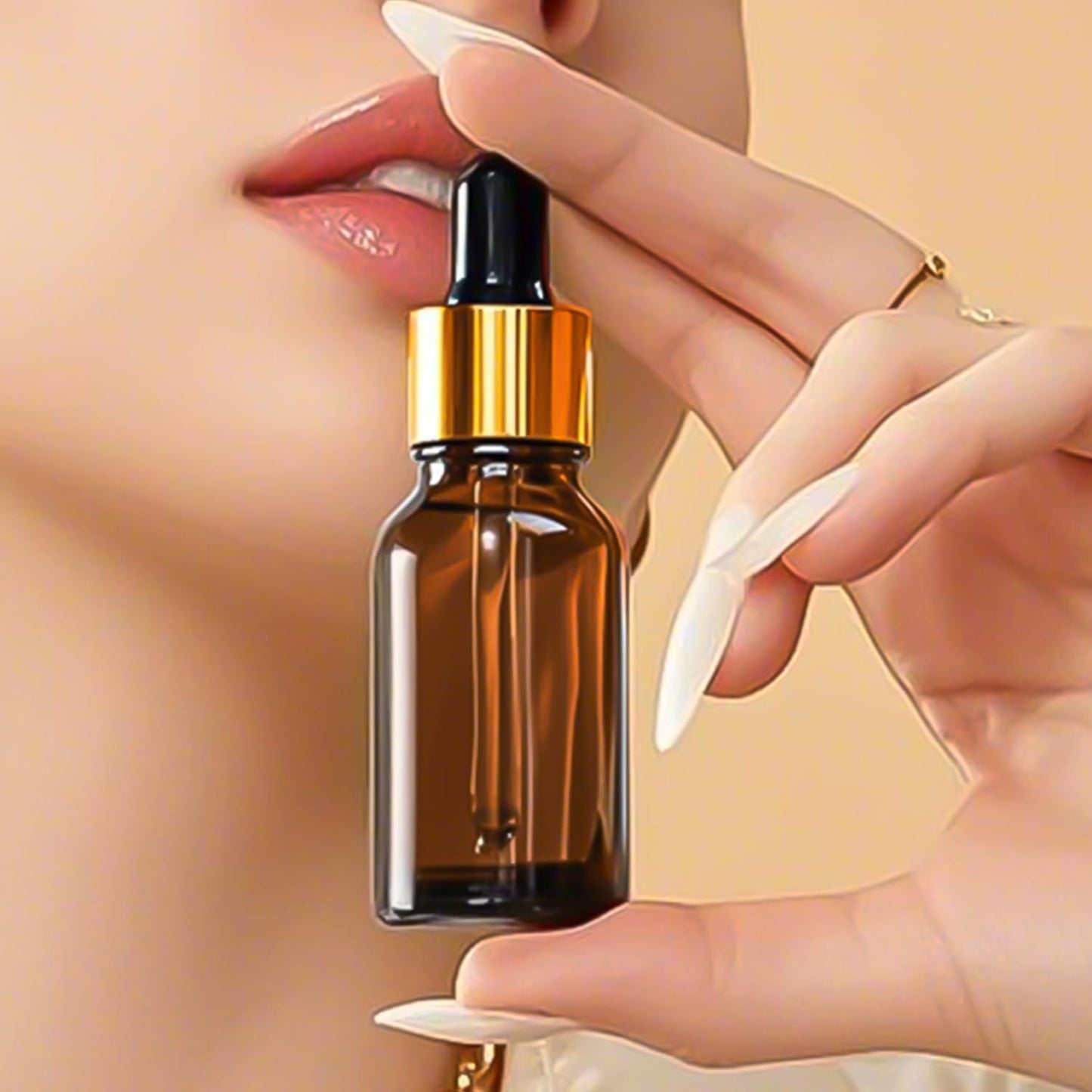 H&D HYALINE & DORA Glass Bottles for Essential Oils with Glass Eye Dropper And Rubber Bulb, 1/2 oz Capacity,Pack of 4