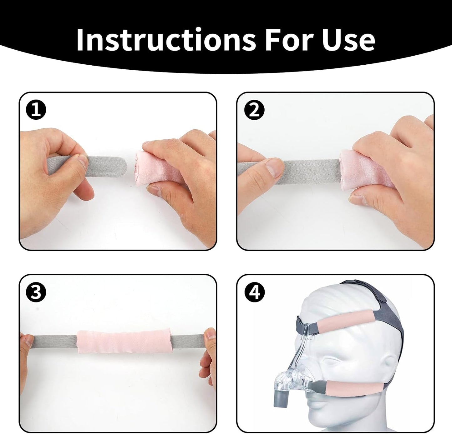 8 Packs Satin Strap Covers Breathable Headgear Strap Covers, Strap Cushions Universal and Reusable Strap Covers, Soft Strap Pads for Reduce Red Marks