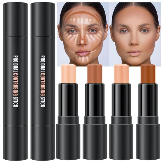 evpct 4 Colors Contour Stick Makeup Set Concealer Stick Cream Contouring Contour Palette Makeup Kit for Beginners Nose Bronzer Stick Liquid Contour Face Highlighter Makeup contorno maquillaje 02+03