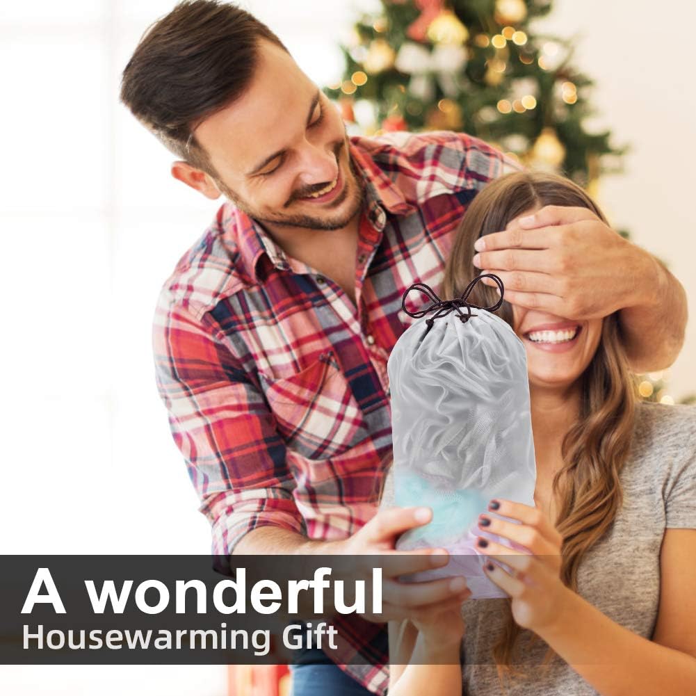 Loofah Bath Sponge, Novosun Mesh Pouf Shower Sponge Soft Exfoliating Shower Luffas for Silky Skin Pack of 4 Pastel Colors, XL (80g/pcs)