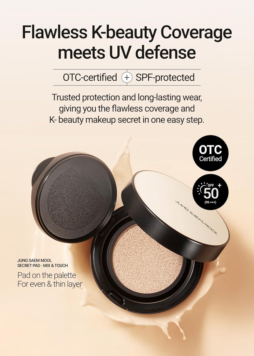 [JUNGSAEMMOOL OFFICIAL] Essential Skin Nuder Cushion (09 Bronze) | Refill Included | Natural Finish | SPF50 Broad Spectrum | Makeup Artist Brand