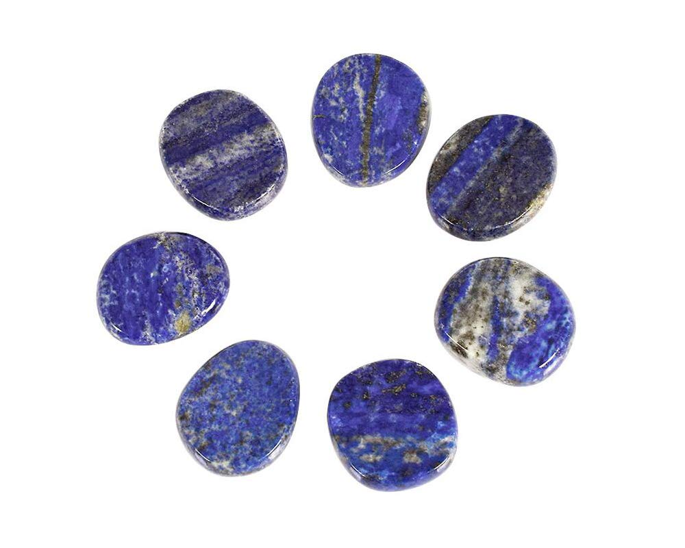7 Pieces Natural Lapis Lazuli Healing Crystal Massage Stones Set for Professional or Home Spa (Lapis Lazuli)