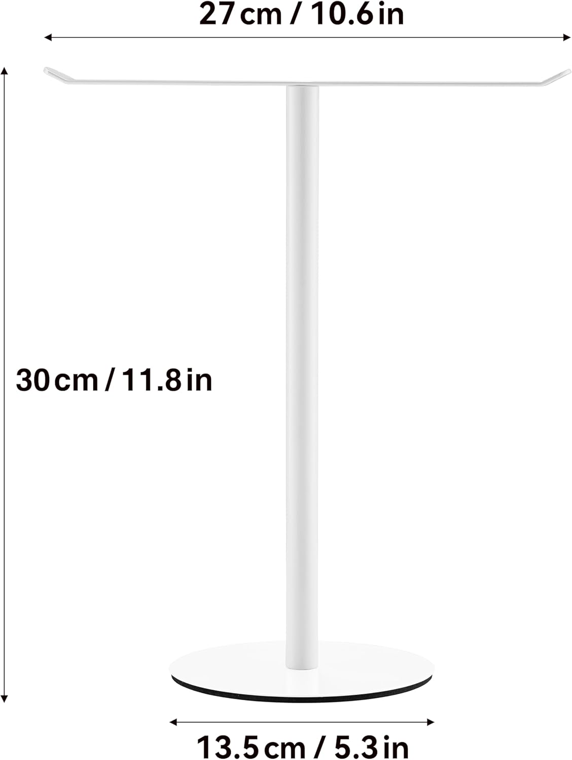 White Hand Towel Holder Stand – Countertop T-Shaped Stainless Steel Towel Rack with Non-Slip Base for Vanity and Kitchen