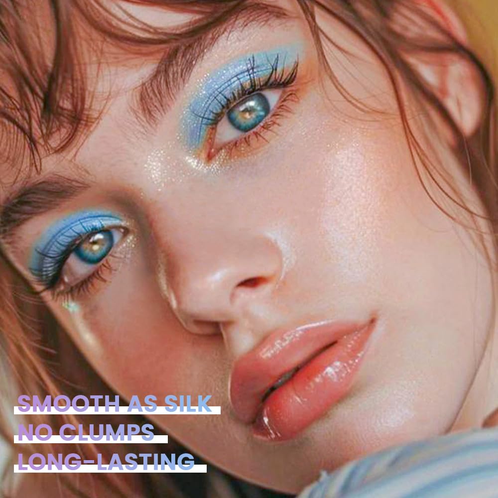 evpct 12Pcs Capsule Cream Eye Shadow Brightener Sticks Set for Eyes, Pearl White Smokey Black Gray Khaki Royal Blue Violet Purple Silver Shimmer Matte Pencil Eye shadow Applicator Stick Palette Makeup