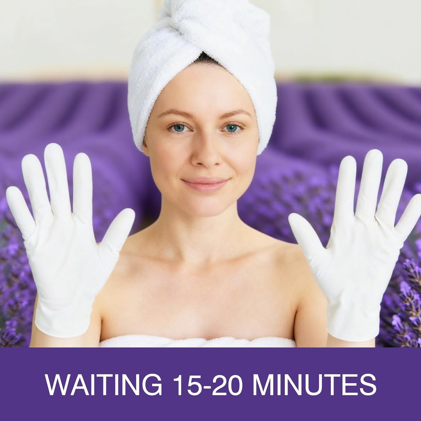 Mositurizing Hand Masks with Lavender, Hydrating Hand Glove for Dry Cracked Hands,Hand Mask Gloves for Soft and Smooth Touch Hands（6Pack）