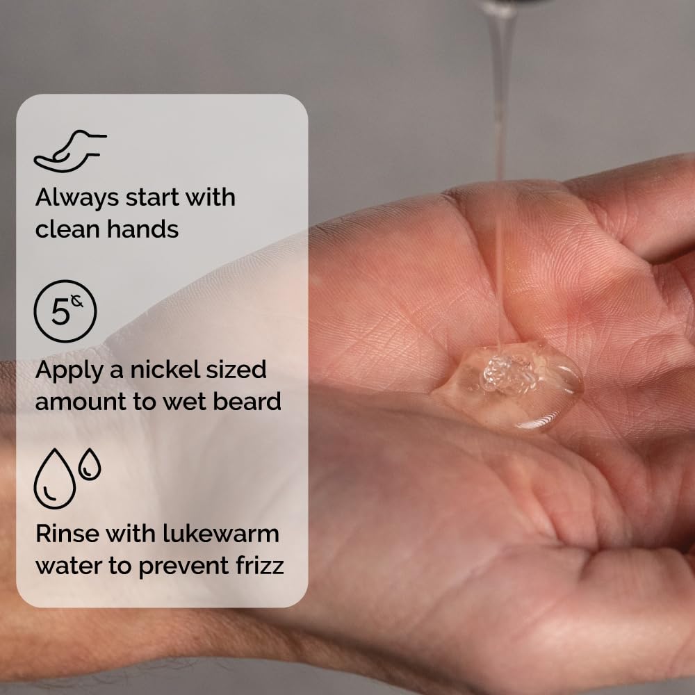 ZEUS Beard Shampoo Wash, Infused with Green Tea & Natural Ingredients to Cleanse and Soften Beard – 8 oz. Made in USA – Sandalwood