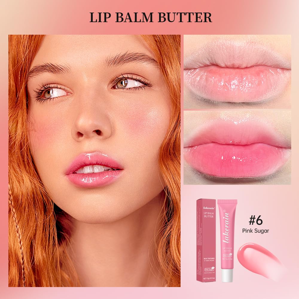 Summer Special Lip Butter Balm - Ultra-Hydrating, Nourishing Lip Care with Natural Ingredients, Shea Butter & Olive Oil, Soothes & Softens Dry Lips (#6 Pink Sugar, 1)