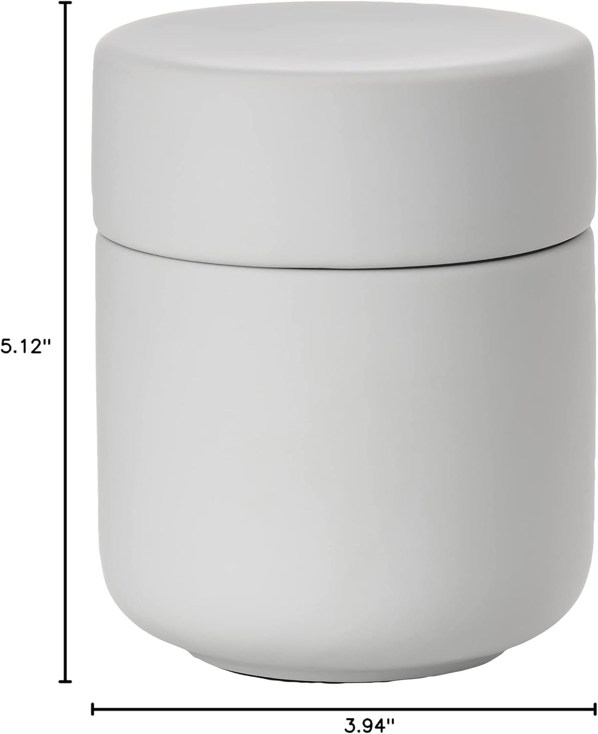 ZONE DENMARK Ume Taupe Cosmetic Jar - Elegant and Functional Storage Solution for Your Beauty Essentials, Infusing Scandinavian Design into Your Vanity Space (Soft Grey)