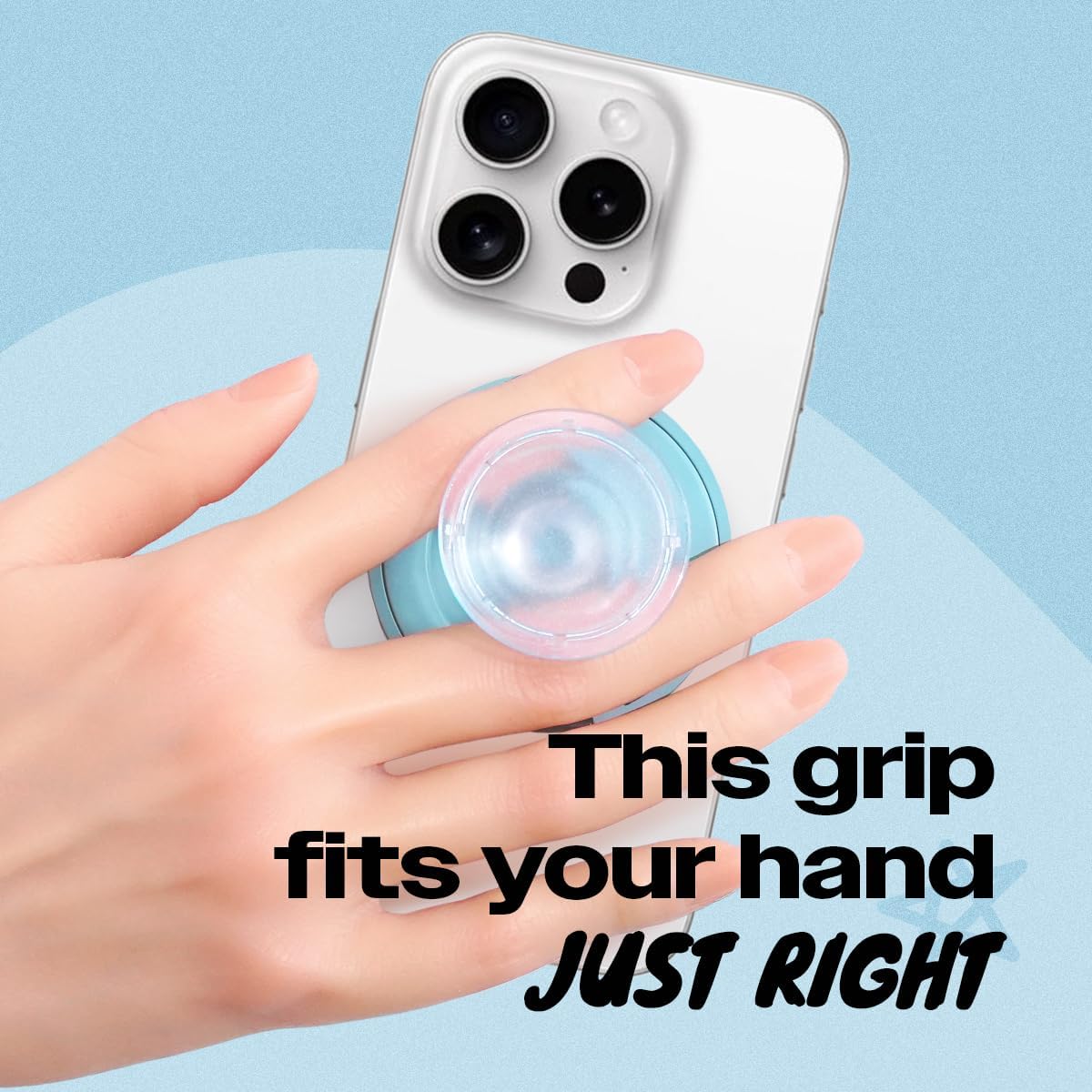 Compatible with Magsafe Ultra-Thin Collapsible Phone Grip – Sleek Magnetic Phone Holder for iPhone & Android, 360 Rotation, Wireless Charger Compatible, Durable & Portable (Turquiose)