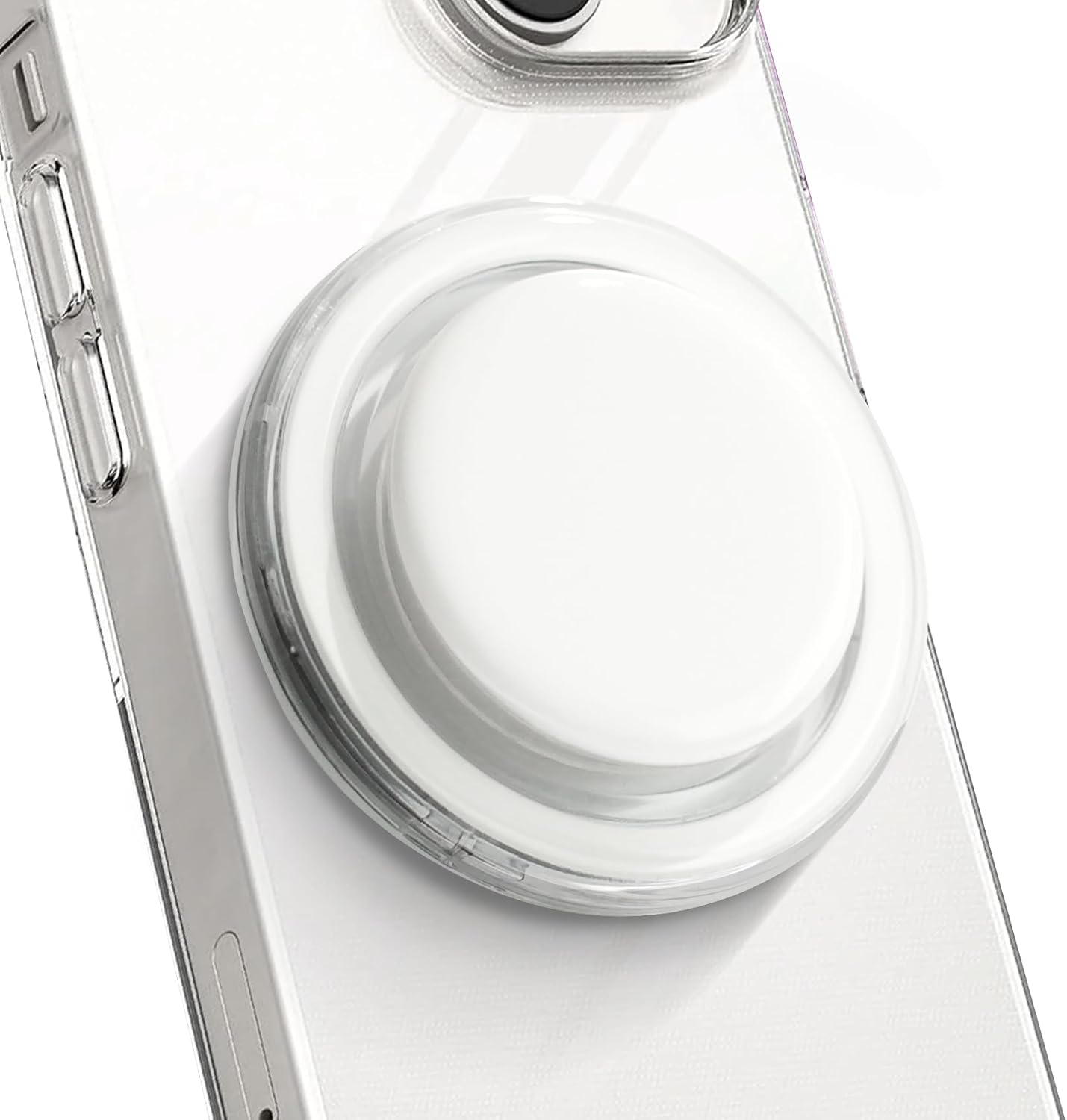 OnTheGrip Cute Solid Macaron Color Round Shape Collapsible Mobile Phone Grip Stand Holder for Smartphone Tablet Cell Phone Accessory (White)