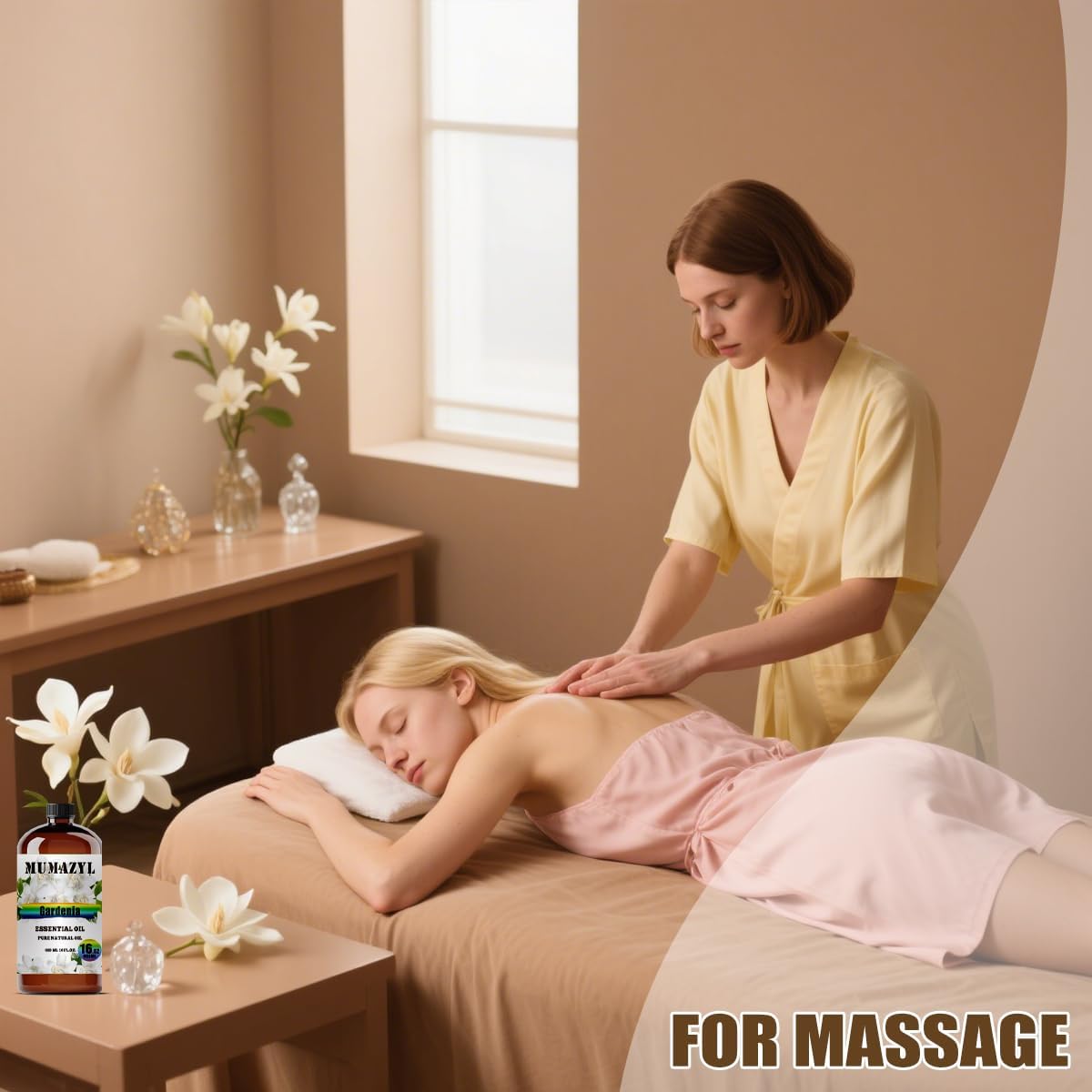 Gardenia Essential Oil, Gardenia Oil 16 Fl Oz 480ML for Diffuser Humidifier Yoga Cleaning DIY Candle Soap Making Essential Oils