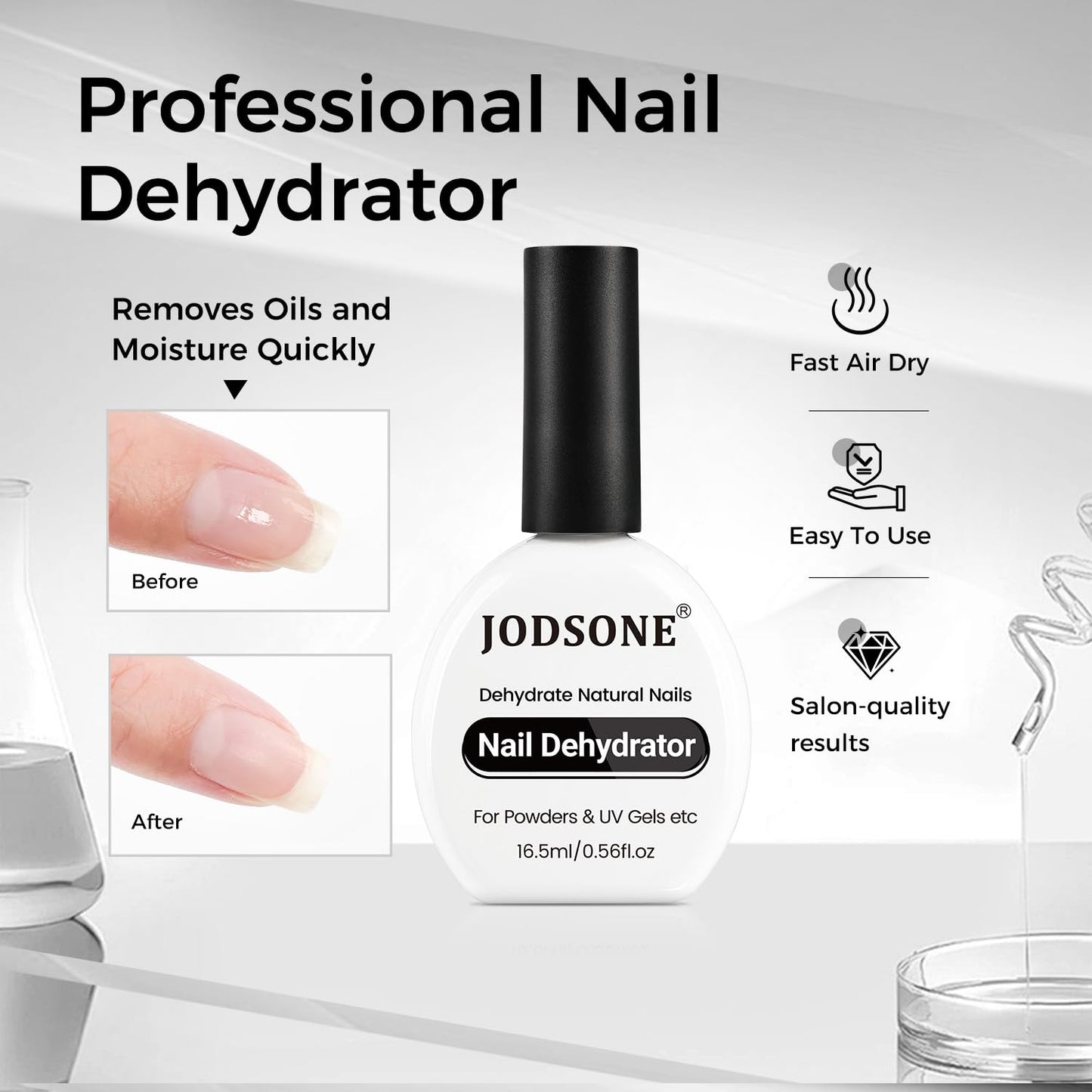JODSONE 2Pcs 16.5ml Nail Dehydrate And Nail Primer For U V Gels Superior Bonding Professional Salons Set DIY Art Design Long Lasting Gift