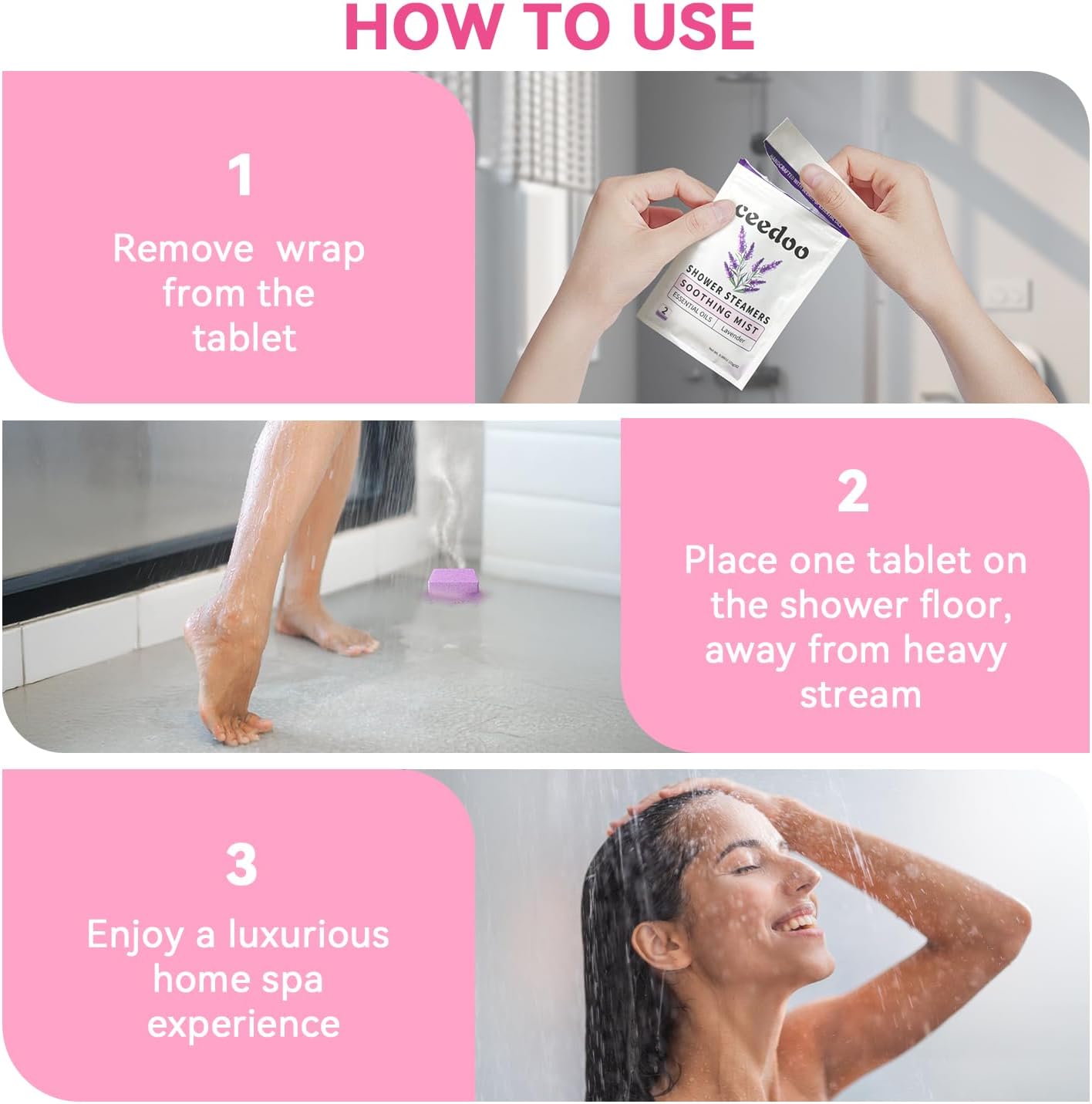 Shower Steamers Aromatherapy 6 Pack Gifts for Women Mom Men, Gifts for Her Stress Relief Home Spa, Birthday Gift Lavender Natural Essential Oil Self Care Relaxation Shower Bombs Teen