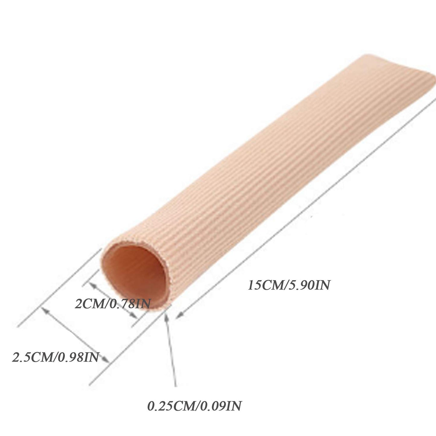 5 Pieces Toe Cushion Fabric Toe Tubes Finger Sleeves Protector with Fabric and Gel Cushion for Corns, Blisters, Calluses, Hammer Toes and Fingers Protectors (L Size)
