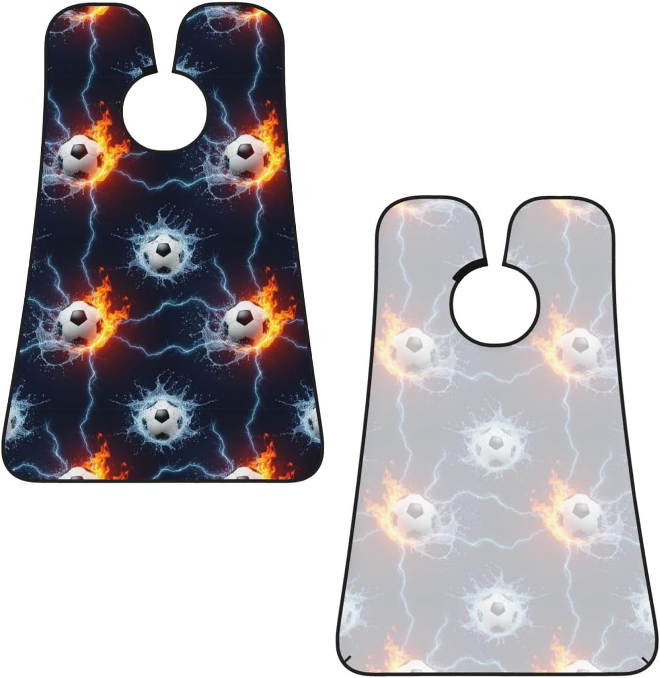 Adjustable Beard Catcher Apron, Water and Fire Soccer Ball Shave Bib, Non-Stick Waterproof Grooming Bib, Shaving Essential for Men Dad Christmas