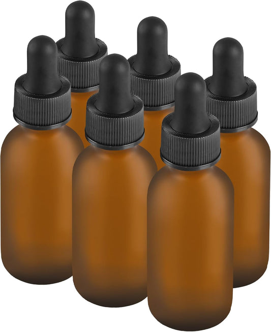 4 Pcs, 1oz Dropper Bottle, Amber Glass Eye Dropper Bottle, Tincture Bottles with Dropper, Pretty Finish, Leak-Proof Design, Stronger Suction for All Kinds of Mixed Liquids