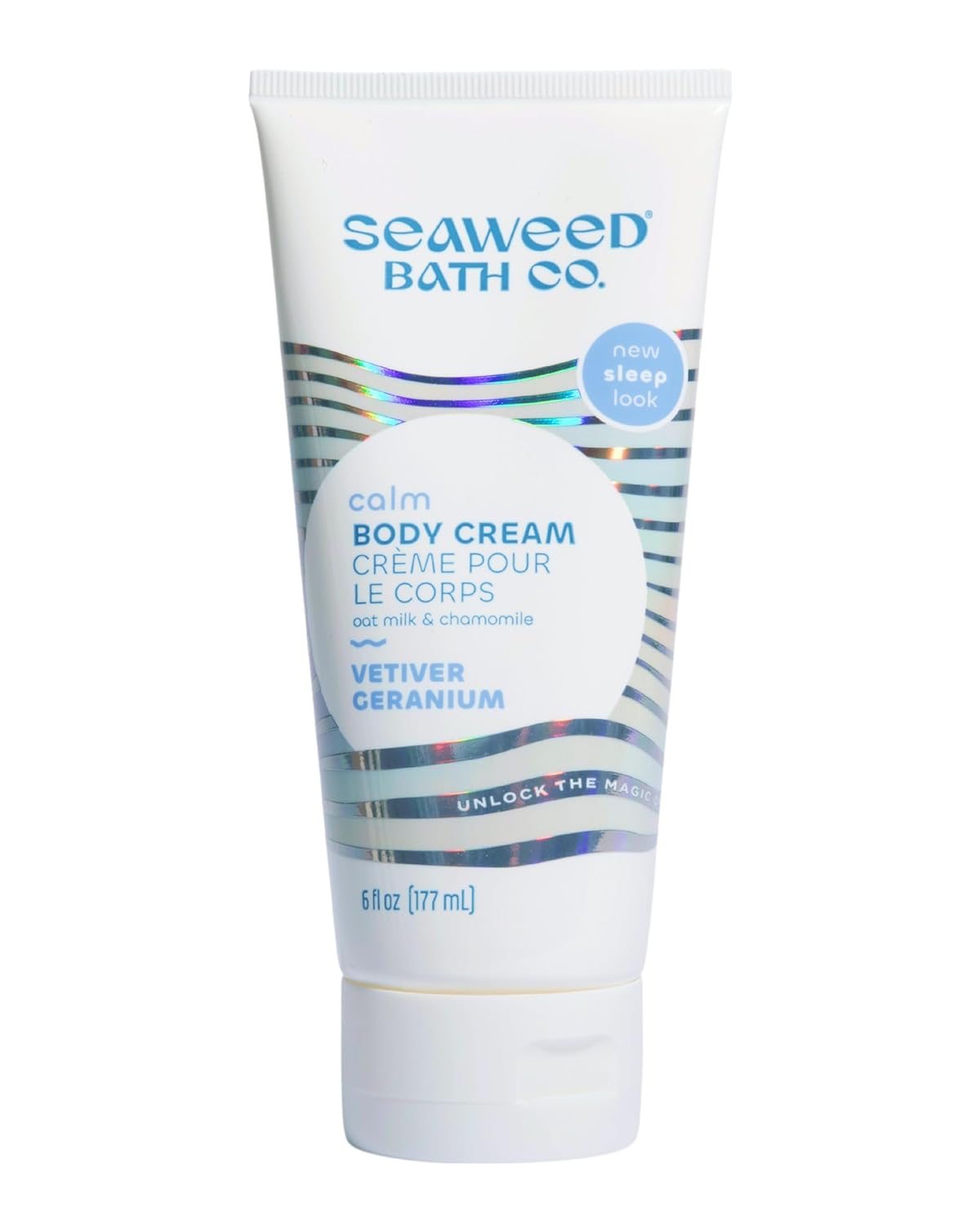 Seaweed Bath Co. Calm Body Cream - Vetiver Geranium | Soothing Hand and Body Lotion With Oat Milk, Shea Butter, and Chamomile | Natural, Vegan Moisturizer For Dry Skin | 6 oz