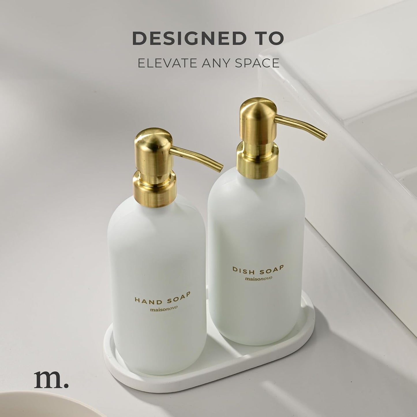 MaisoNovo Soap Pump Replacement - 2X Gold Metal Pumps - Pump Dispenser - Soap Dispenser Pump Replacement - Stainless Steel Soap Pump - Pump for Soap Dispenser