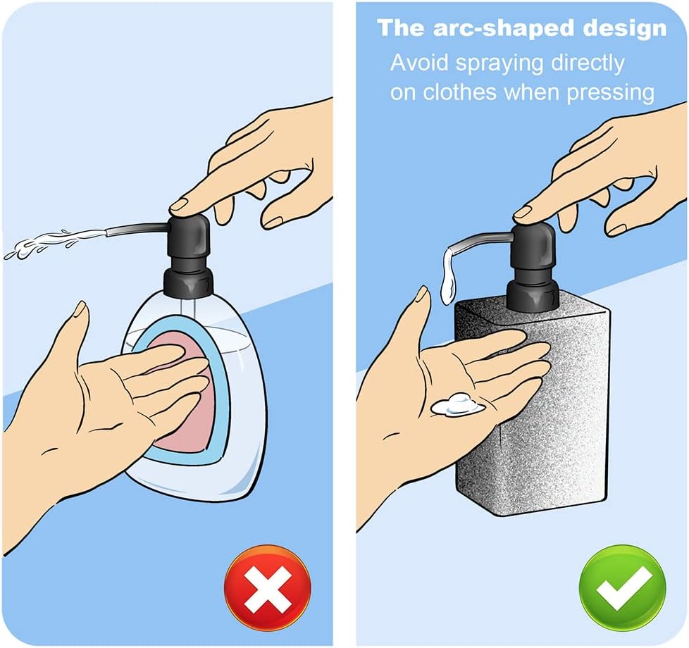 Soap Dispenser, 15 Oz with with Brushed Nickel Pump,Refillable Liquid Square Decorative Soap Dispenser for Hand Soap,Dishwashing Liquid and Hand Lotion-Black Marble Style