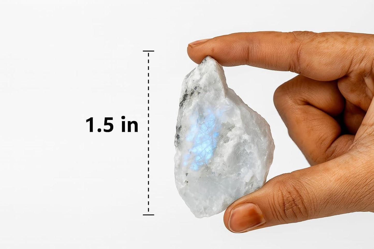 Rainbow Moonstone Raw Crystals – Large 1.25-2.0” Natural Healing Stones for Intuition, Chakra, Meditation, Reiki, Energy Work, Wire Wrapping, Tumbling & Spiritual Moon Magic Decor