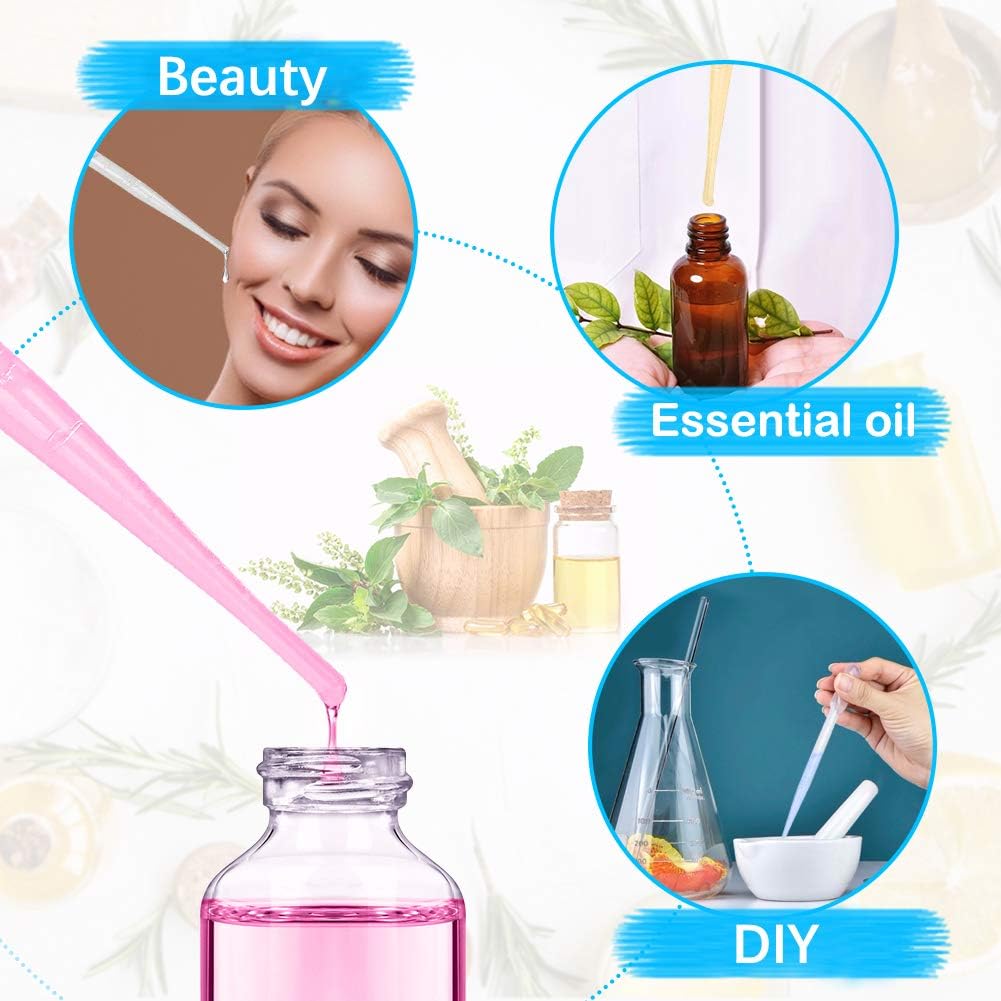 50PCS Plastic Disposable Transfer Pipettes, 3ml Calibrated Pipette Dropper for Essential Oils, Science Laboratory, DIY Art, Make up Tool