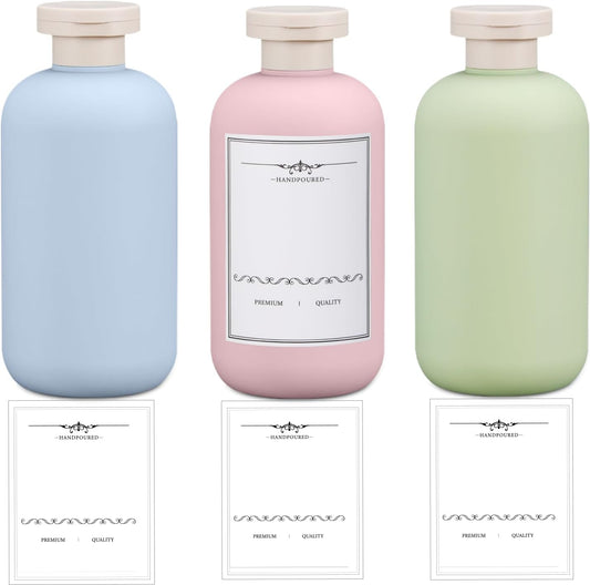 Travel Shampoo Bottle, Empty Plastic Squeeze Bottles 10oz with Flip Cap, Lotion Container for Tavel Size Shampoo and Conditioner