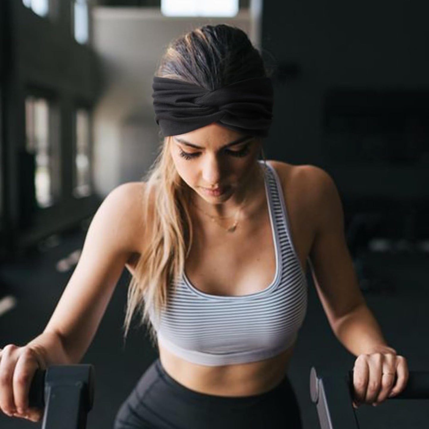 DRESHOW Extra Wide Headbands for Women Cotton Turban Knotted Bandana Head Bands Non Slip Boho Hair Accessories for Sports & Yoga