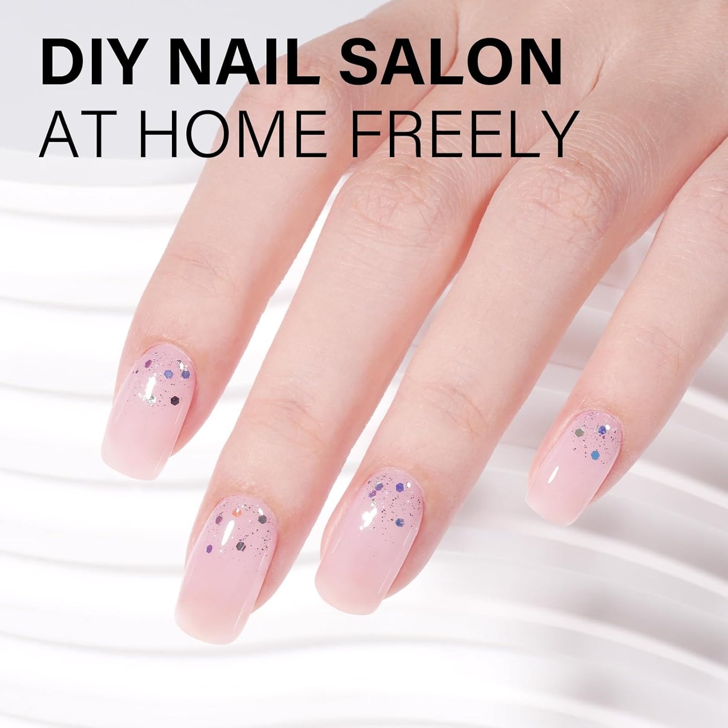 AILLSA Light Pink Gel Nail Polish Tokyo Sakura Sheer Jelly Gel Polish Neutral Translucent Nude Gels Polishs Long Lasting Pale Pink Color Soak Off U V Gels for French Manicure Nail Art at Home 0.51 Oz