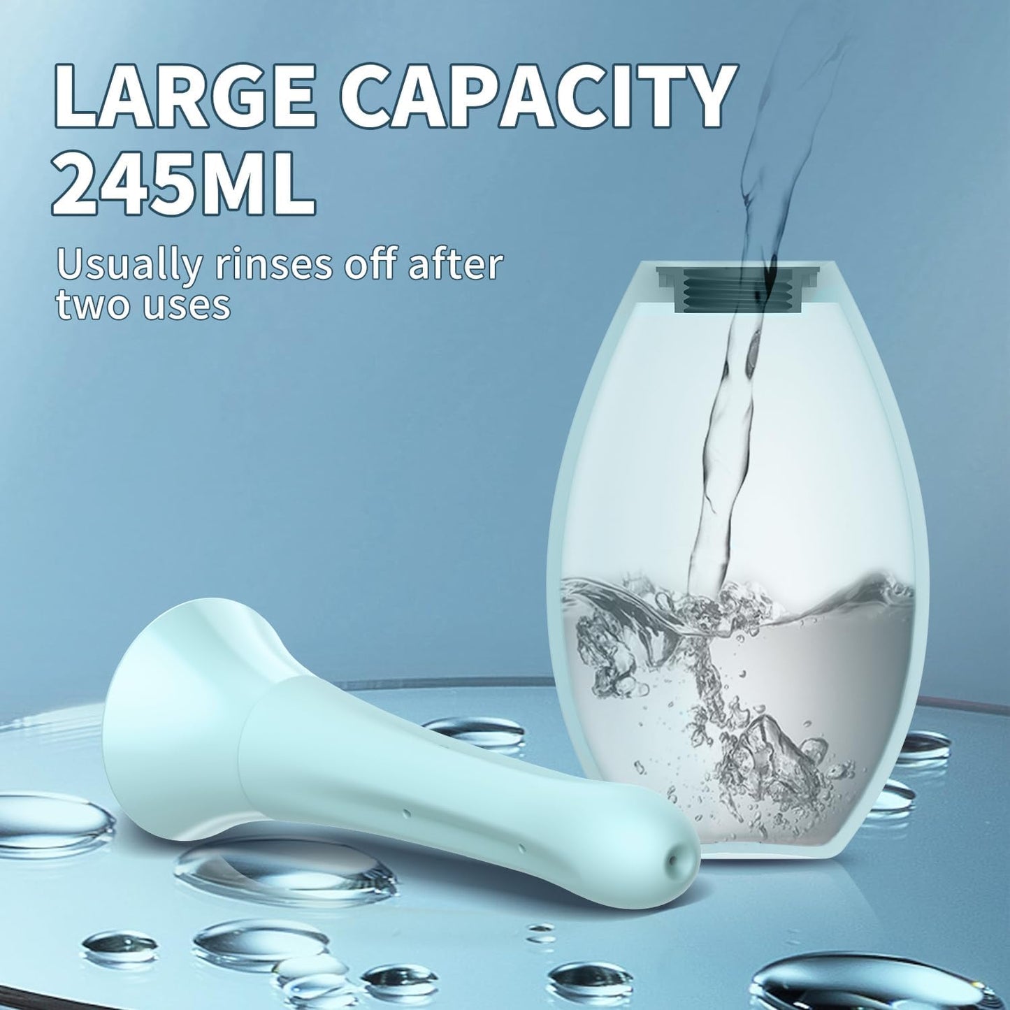 Enemas Anal Douches Anti Backflow-Enema Bulb and Anal Cleaner for Men & Women, Reusable Douche Bottle for Women – Shower-Compatible Butthole Cleaner for Men, Easy to Use & Travel Friendly,Light Blue