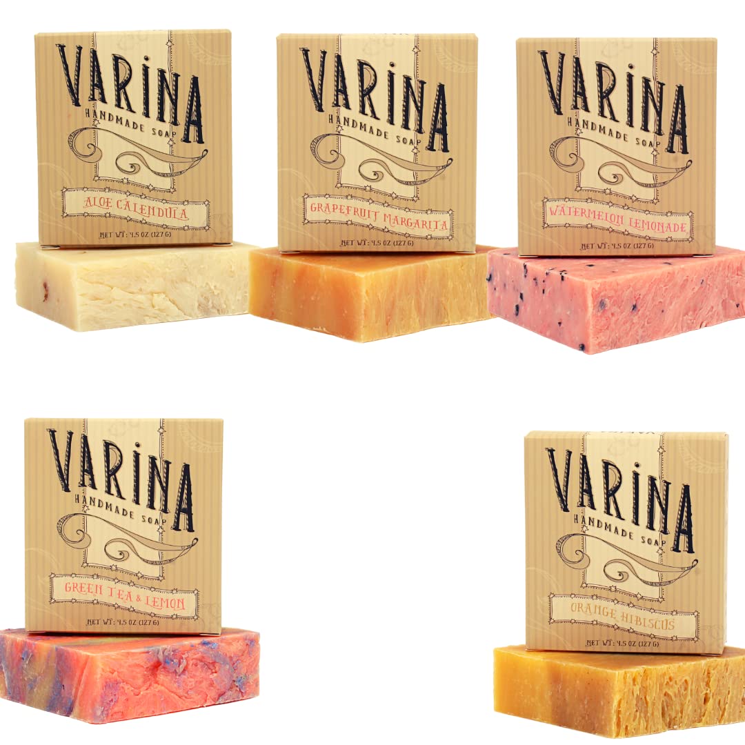 Natural Aloe 2 Variety Bar Soap - Gentle Cleansing for Sensitive Skin, Fruity - 5 Pack - Experience Healthy and Glowing Skin