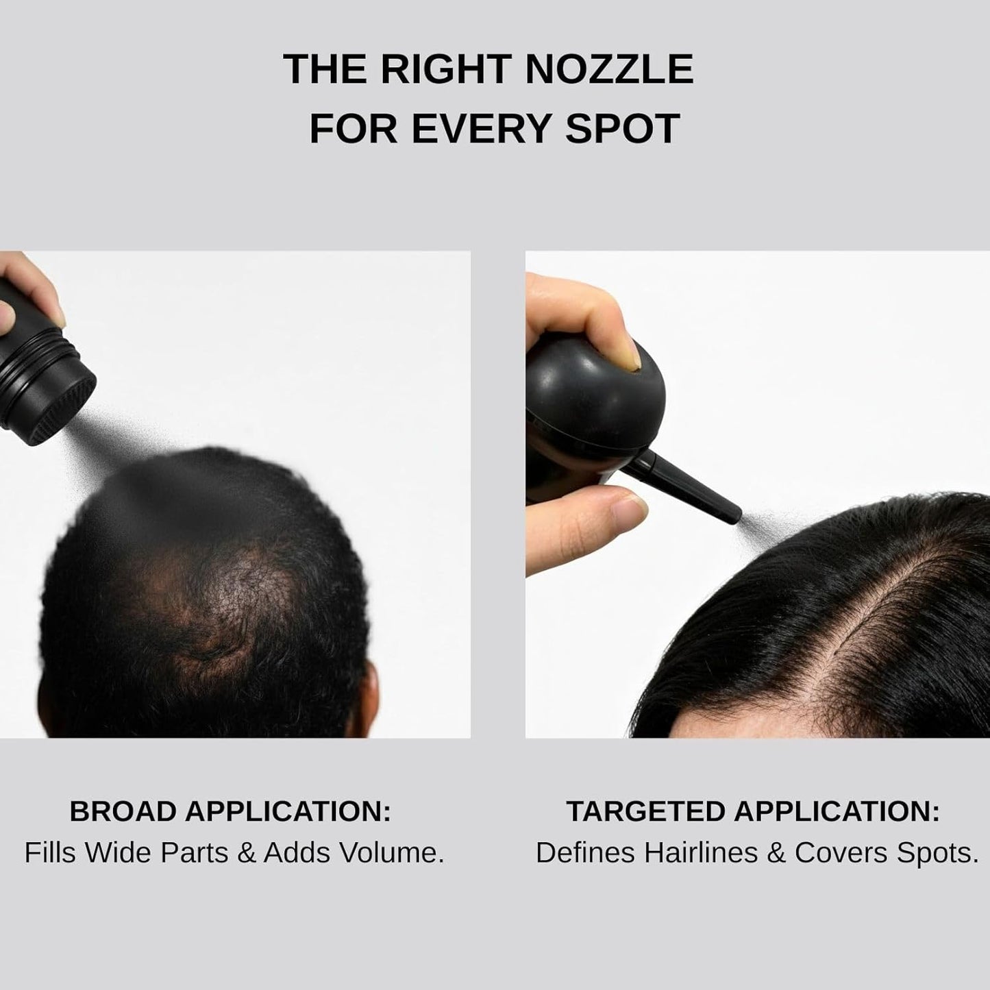 Hair Building Fibers for Thinning Hair for Men Women, 2-in-1 Kit- Enhancements Barber Spray, Thicker Fuller Hair Beard & Hairlines Instantly with Spray Applicator Nozzle, Natural Formula (Dark Brown)