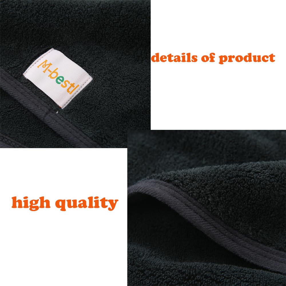2 Pack Microfiber Hair Towel Wrap,Hair Drying Towel with Button,Absorbent and Anti-frizz Head Towel to Dry Curly or Straight Hair Quickly (Black)