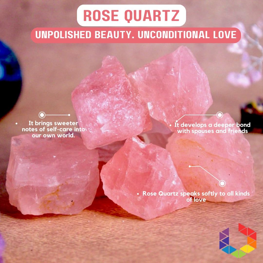 Rose Quartz Raw Crystals – Large 1.25-2.0” Natural Healing Stones for Love, Meditation, Chakra, Reiki, Crystal Grid, Energy Work, Tumbling, Wire Wrapping, and Spiritual Home Decor
