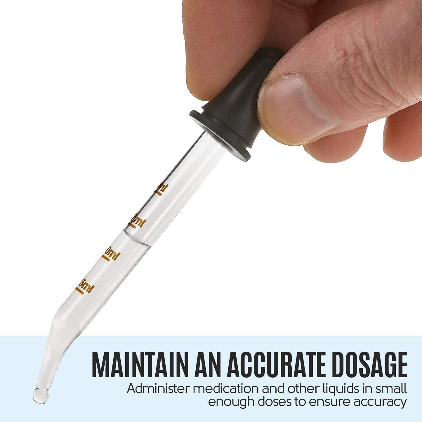 MEDca Eye Dropper - (Pack of 200 Bulk) Bent & Straight Tip Calibrated Glass Medicine Droppers for Medications or Essential Oils Pipette Dropper for Accurate Easy Dose and Measurement (1 mL Capacity)