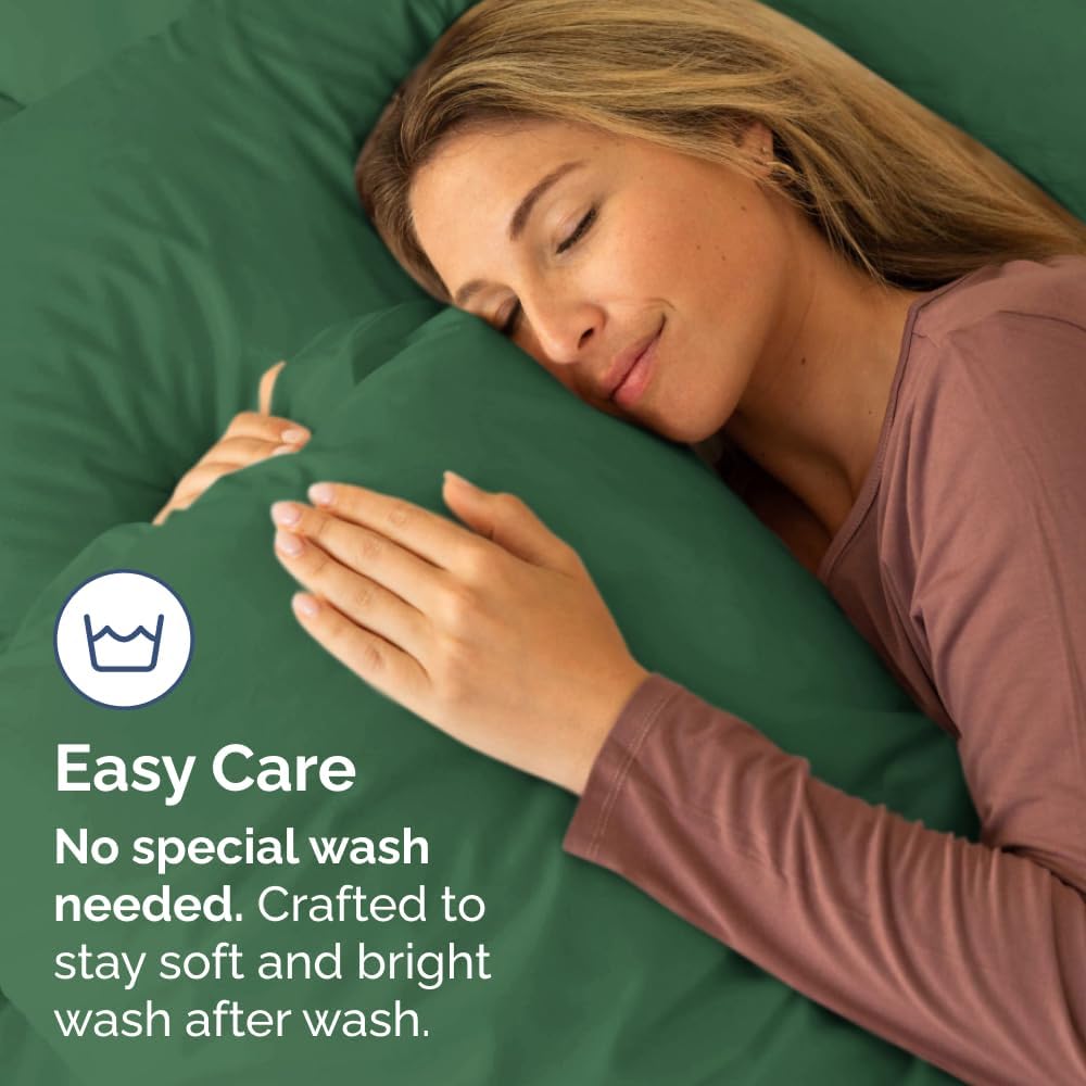 King Pillow Cases Set of 4 - Ultra Soft Hotel Quality Pillowcase Covers - Comfy, Cozy & Wrinkle Free - Shrinkage and Fade Resistant - Machine Washable Pillow Protectors - 4 Piece Set - Emerald Green