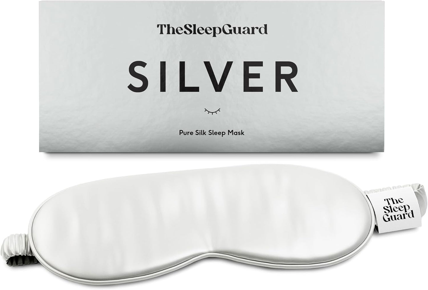 TheSleepGuard Pure Silk Sleep Mask [100% 6A Mulberry Silk, 22 Momme] Light Blocking Travel Essentials. Eye Masks for Sleeping. Black Oeko-Tex Blindfold. Eye Covers for Men & Women