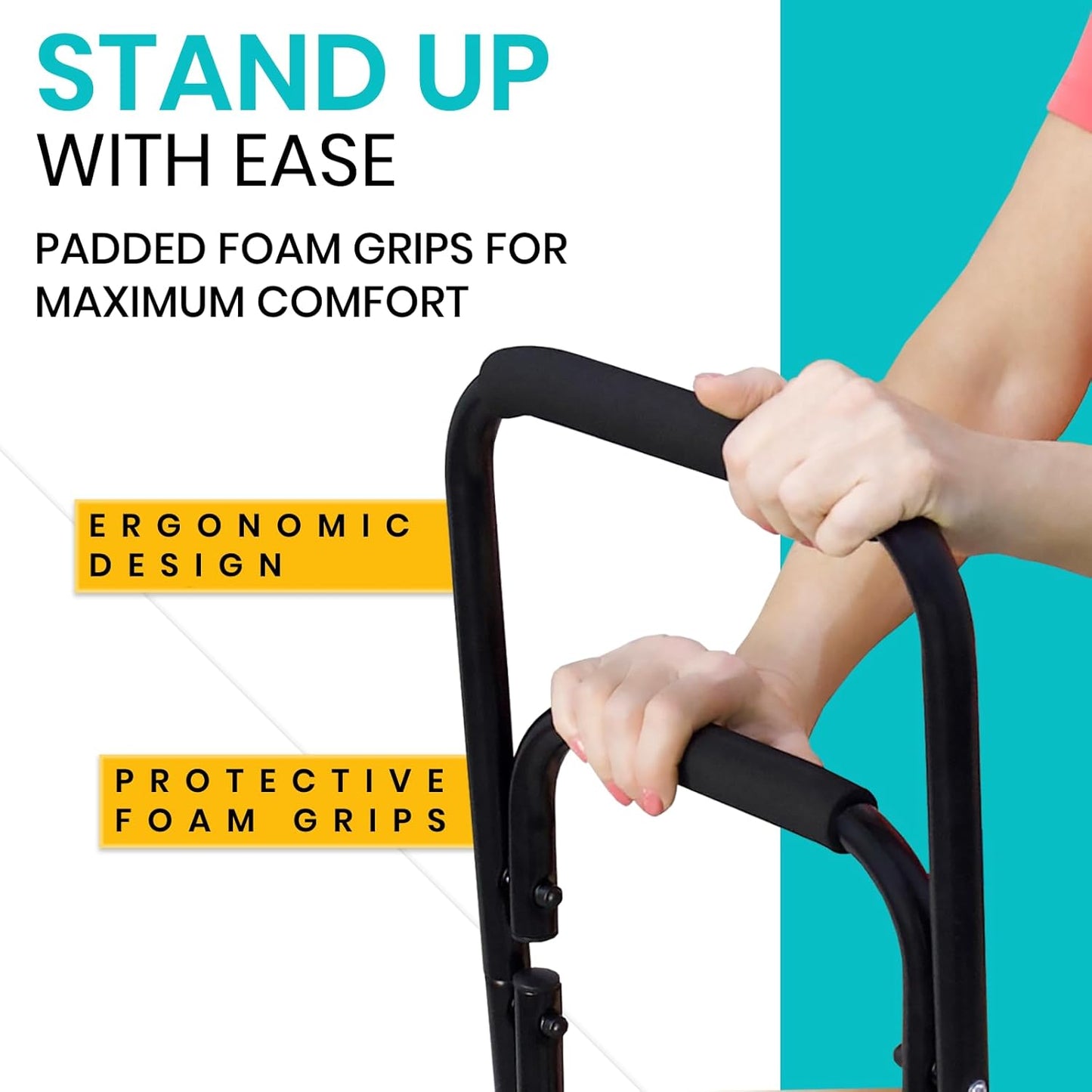 Vive Chair Stand Assist for Elderly - Portable Standing Up Assistance for Seniors - Self Lift Aid Disabled & Handicap Fall Prevention - Side Walker Aid - Help You Get Up from Couch, Bed, & Floor